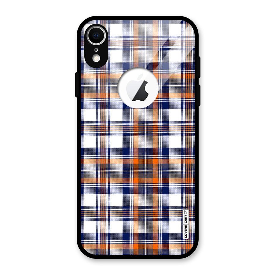 Shades Of Check Glass Back Case for iPhone XR Logo Cut