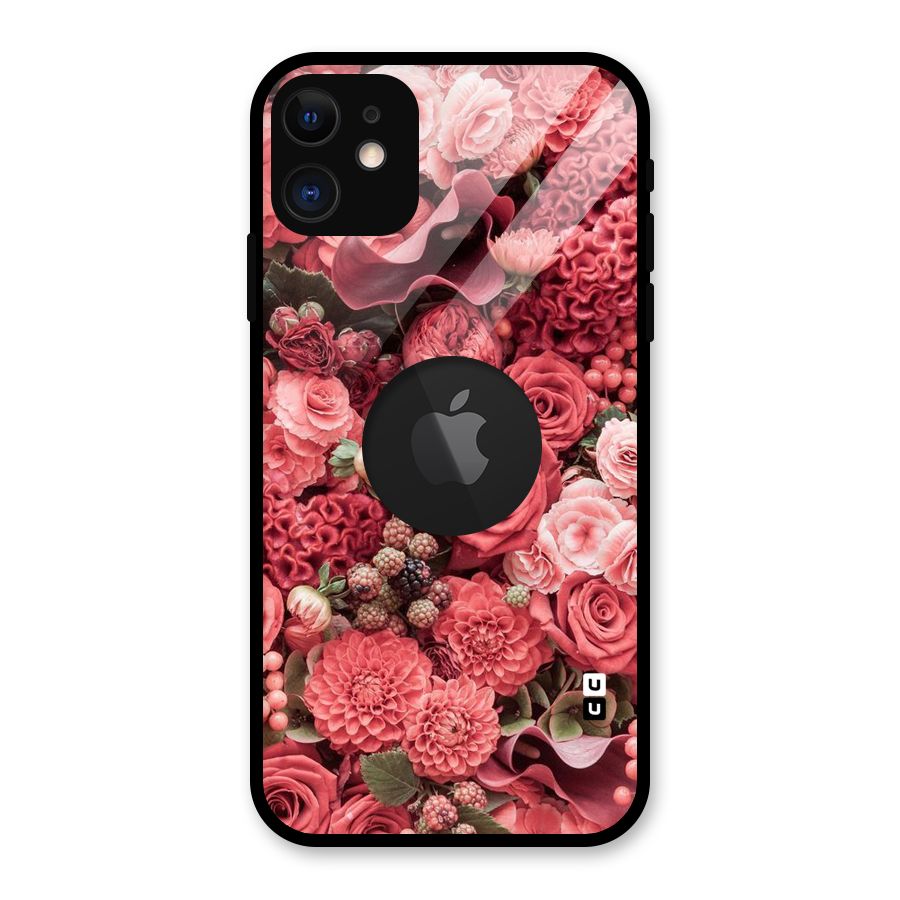 Shades Of Peach Glass Back Case for iPhone 11 Logo Cut