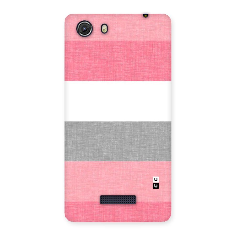 Shades Pink Stripes Back Case for Micromax Unite 3