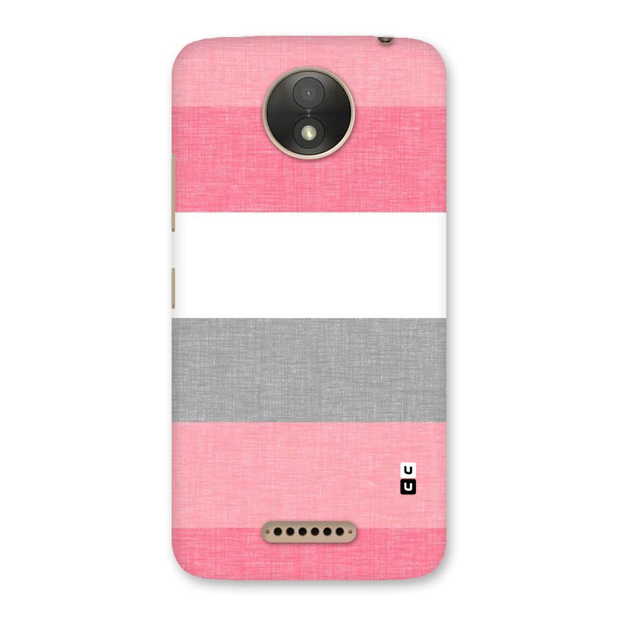 Shades Pink Stripes Back Case for Moto C Plus