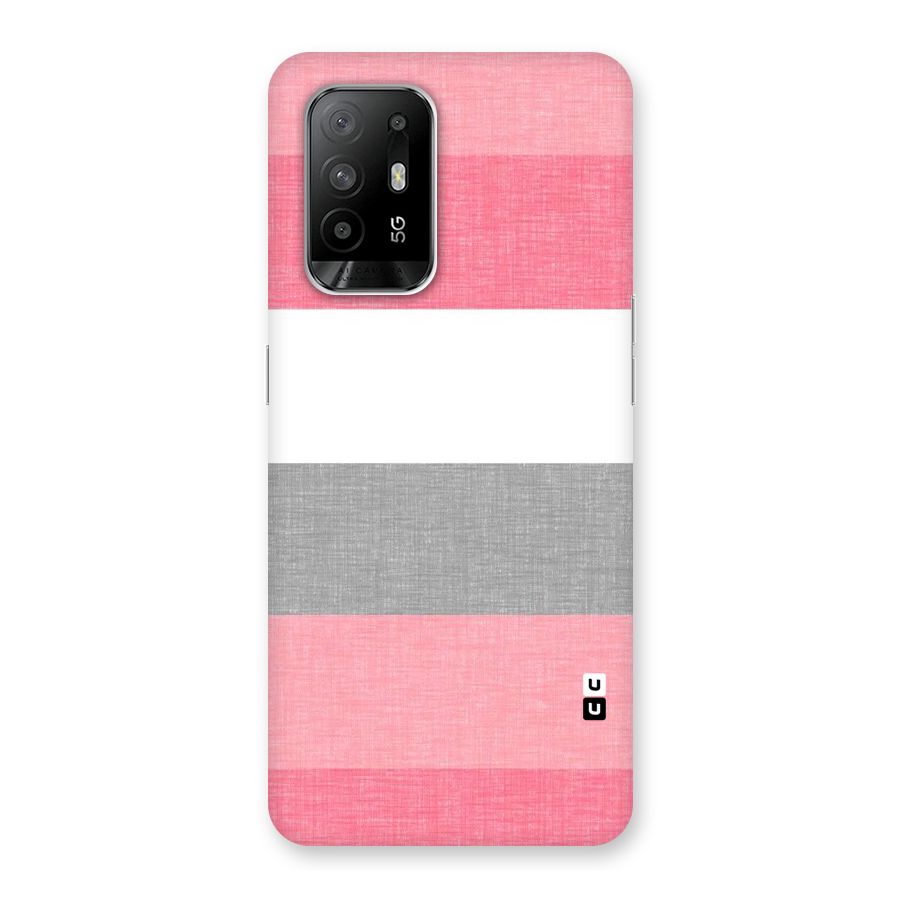 Shades Pink Stripes Back Case for Oppo F19 Pro Plus 5G