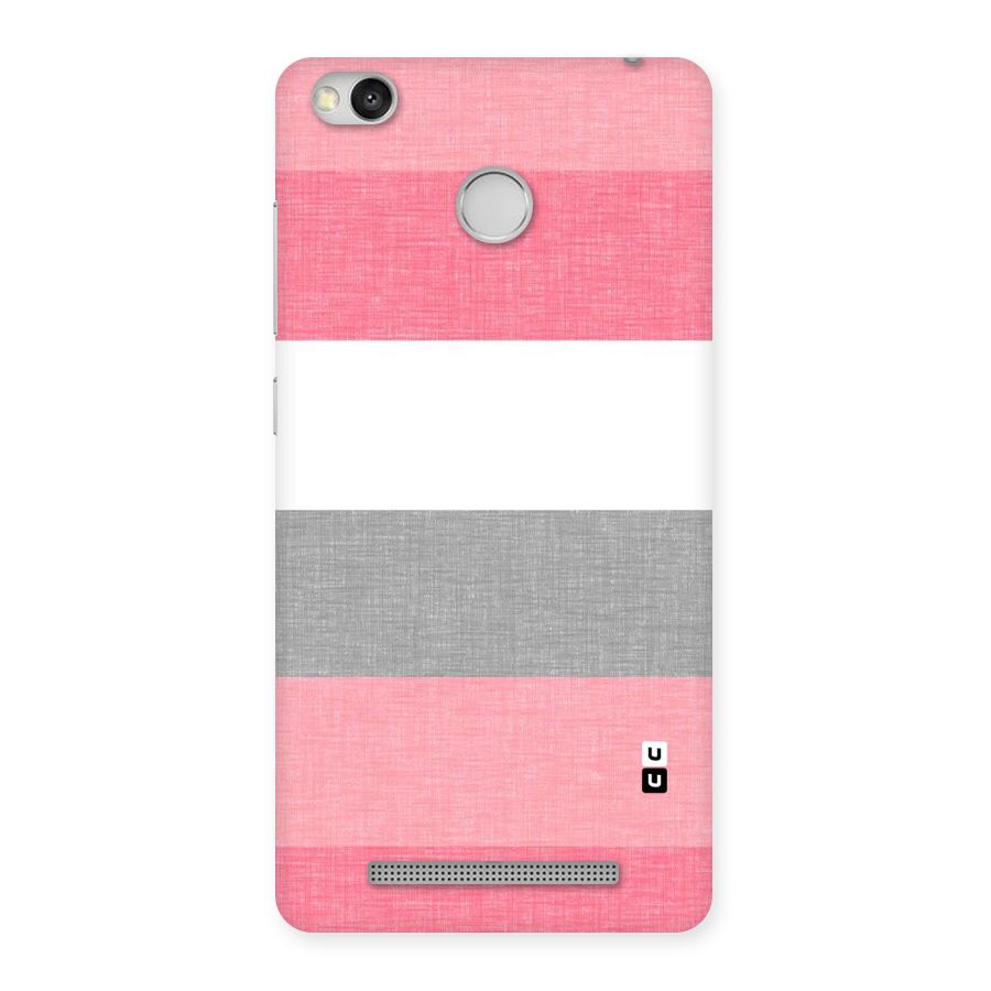 Shades Pink Stripes Back Case for Redmi 3S Prime