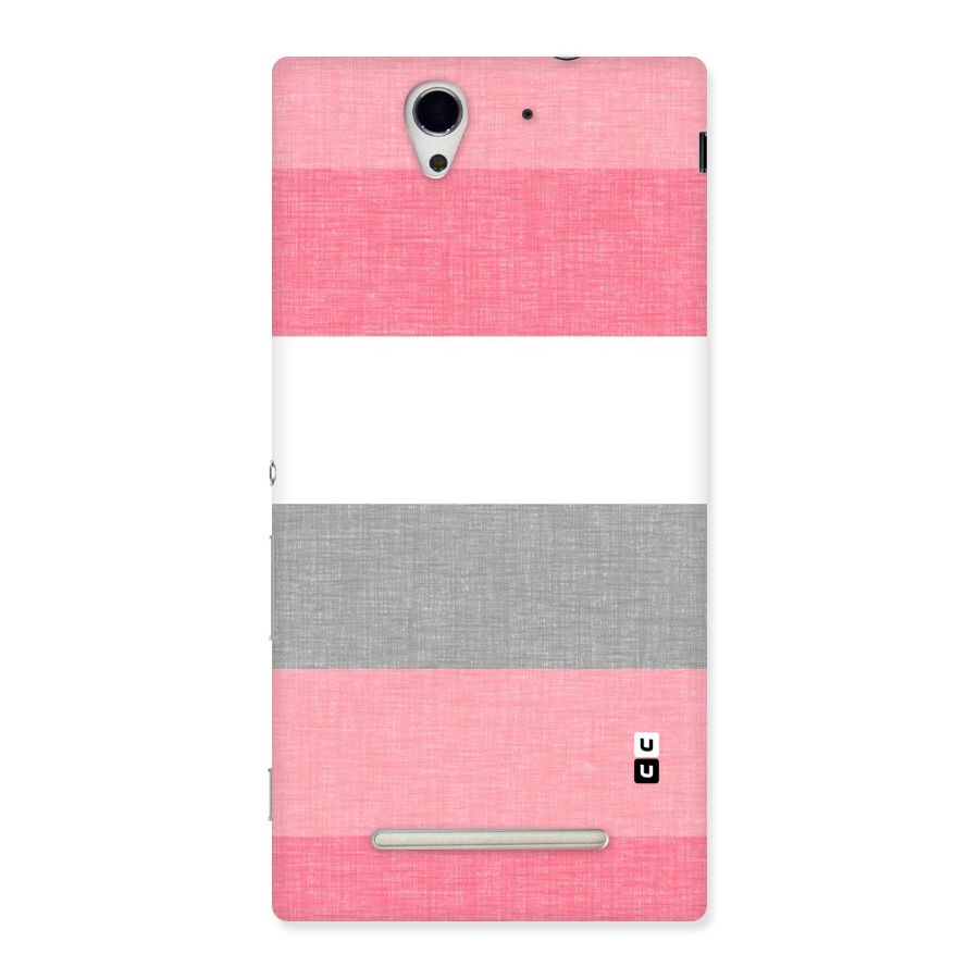 Shades Pink Stripes Back Case for Sony Xperia C3