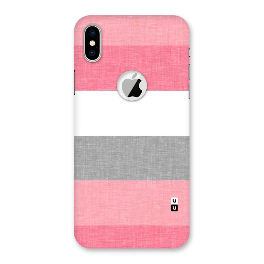 Shades Pink Stripes Back Case for iPhone X Logo Cut