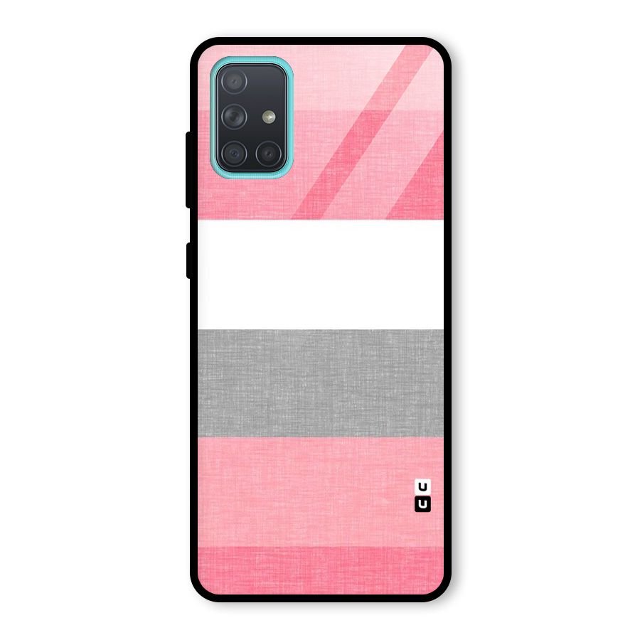 Shades Pink Stripes Glass Back Case for Galaxy A71