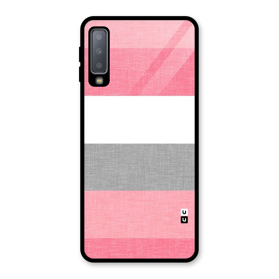 Shades Pink Stripes Glass Back Case for Galaxy A7 (2018)