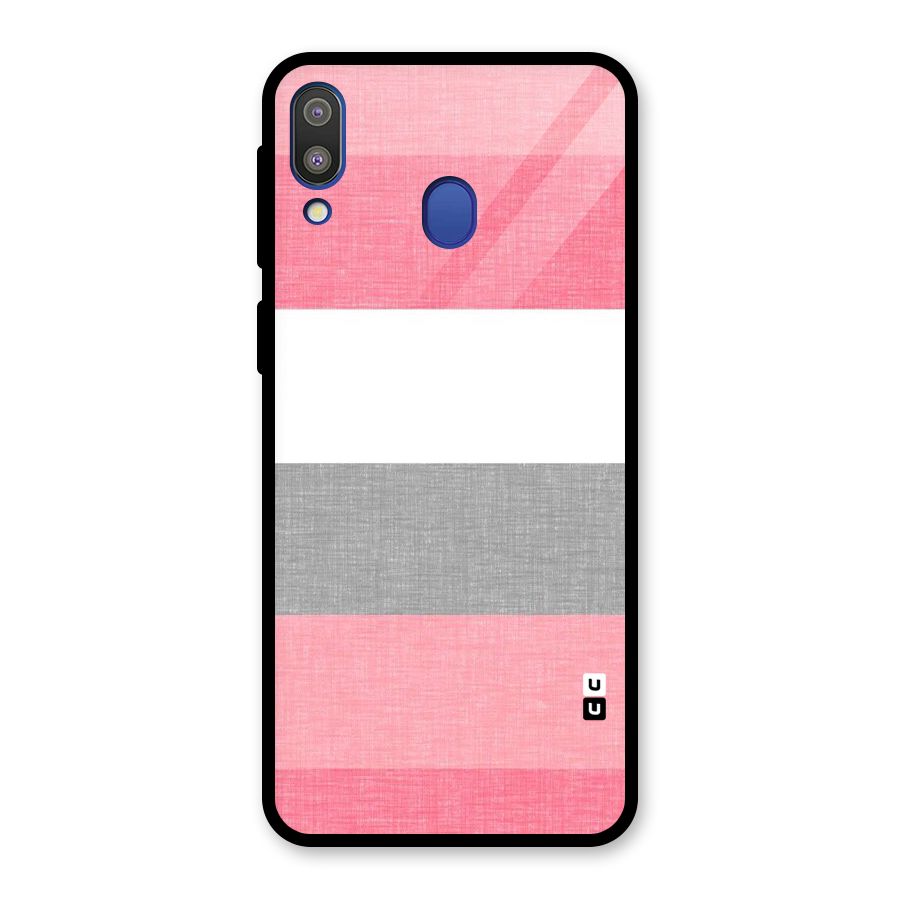 Shades Pink Stripes Glass Back Case for Galaxy M20