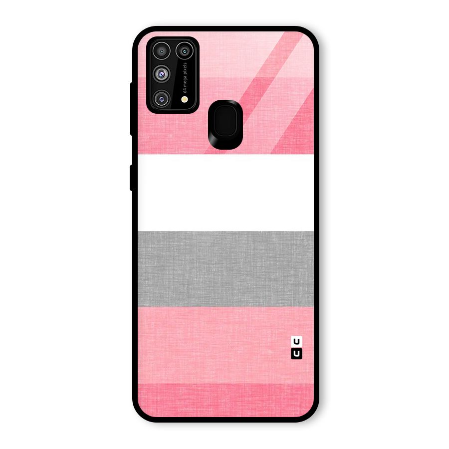 Shades Pink Stripes Glass Back Case for Galaxy M31
