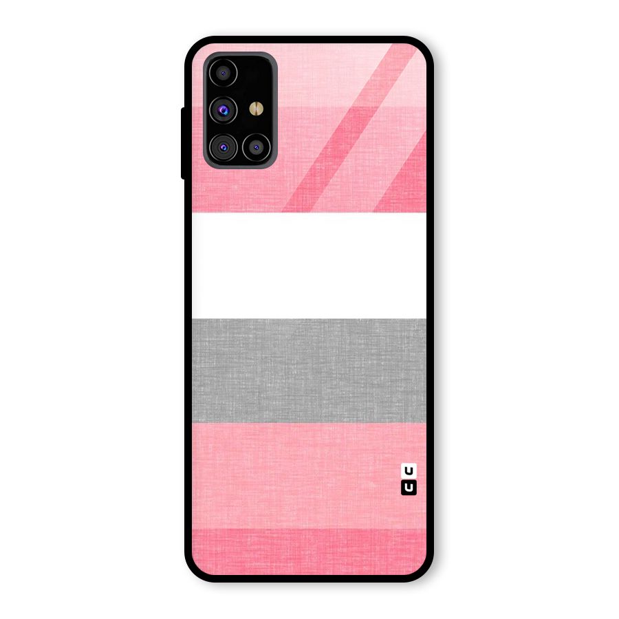 Shades Pink Stripes Glass Back Case for Galaxy M31s