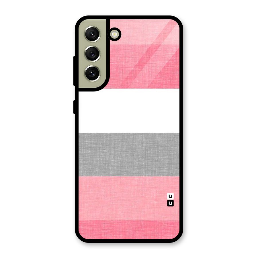 Shades Pink Stripes Glass Back Case for Galaxy S21 FE 5G