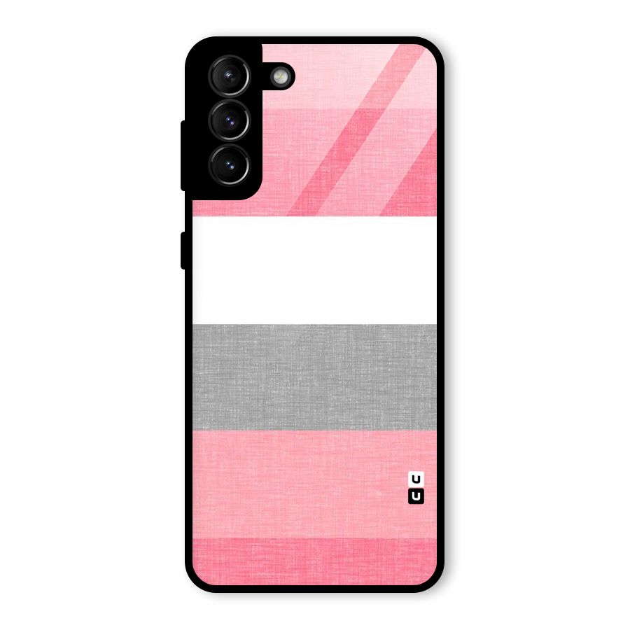 Shades Pink Stripes Glass Back Case for Galaxy S21 Plus