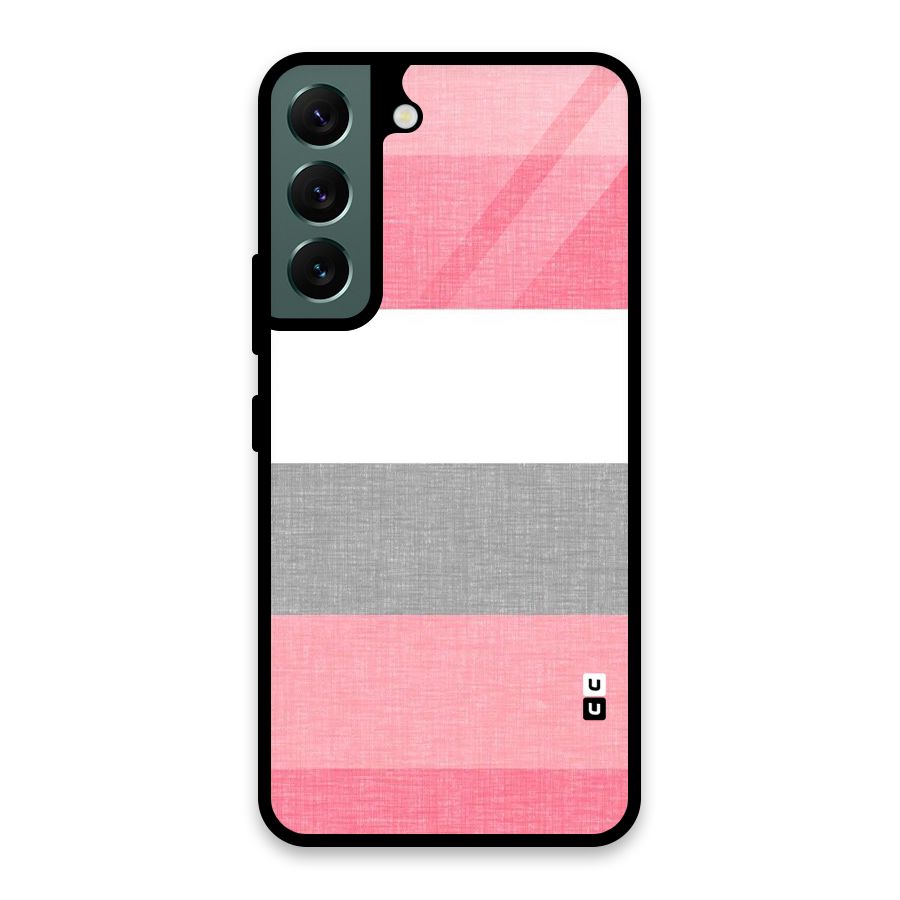 Shades Pink Stripes Glass Back Case for Galaxy S22 5G