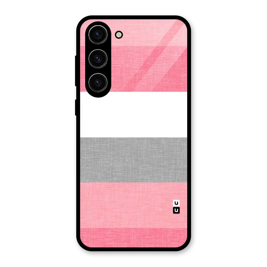 Shades Pink Stripes Glass Back Case for Galaxy S23 Plus