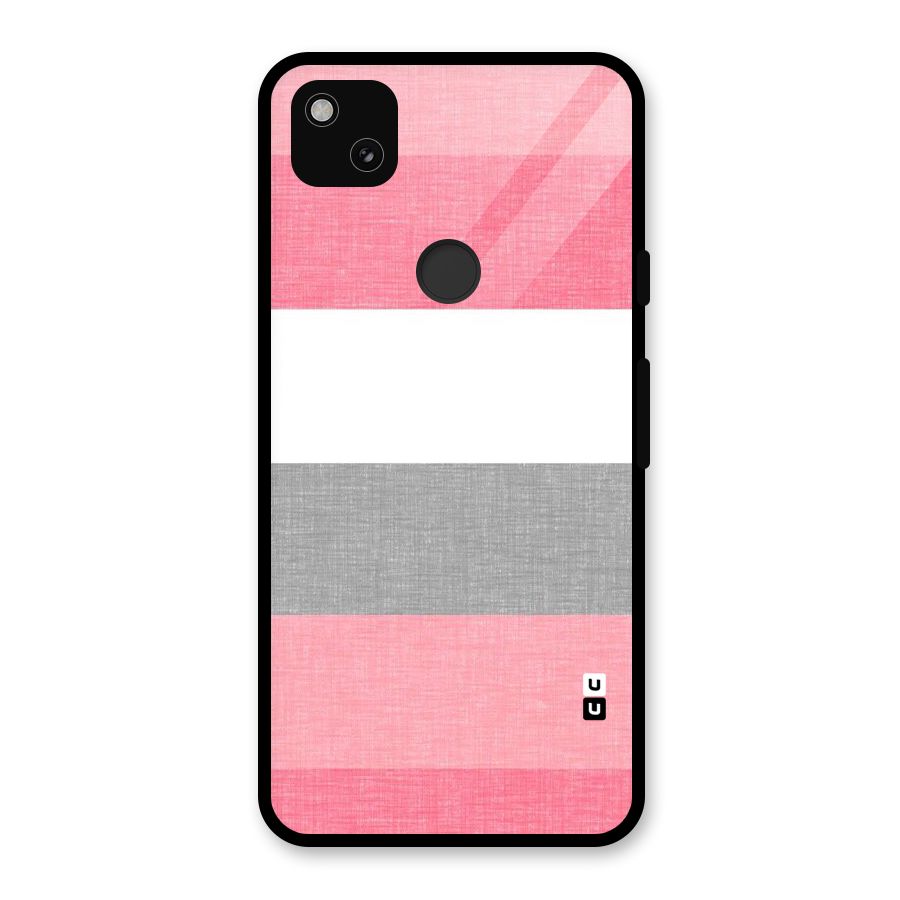 Shades Pink Stripes Glass Back Case for Google Pixel 4a