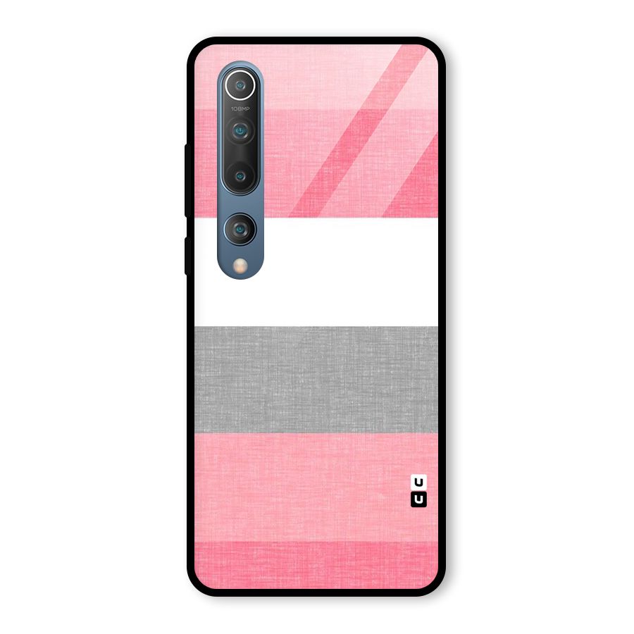 Shades Pink Stripes Glass Back Case for Mi 10