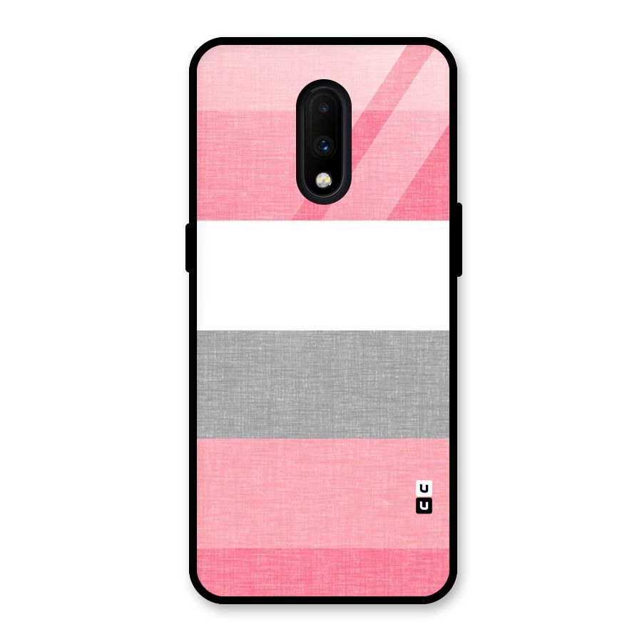 Shades Pink Stripes Glass Back Case for OnePlus 7