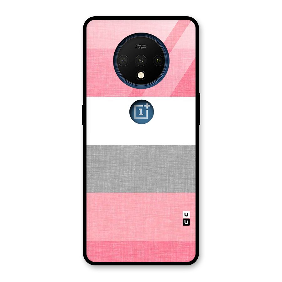 Shades Pink Stripes Glass Back Case for OnePlus 7T