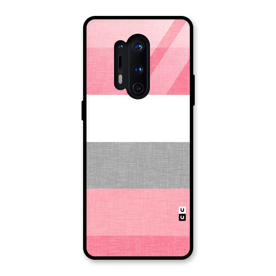 Shades Pink Stripes Glass Back Case for OnePlus 8 Pro
