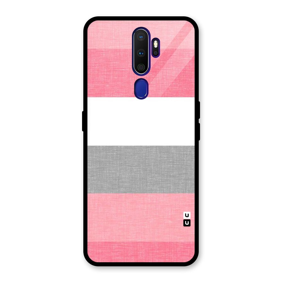 Shades Pink Stripes Glass Back Case for Oppo A9 (2020)