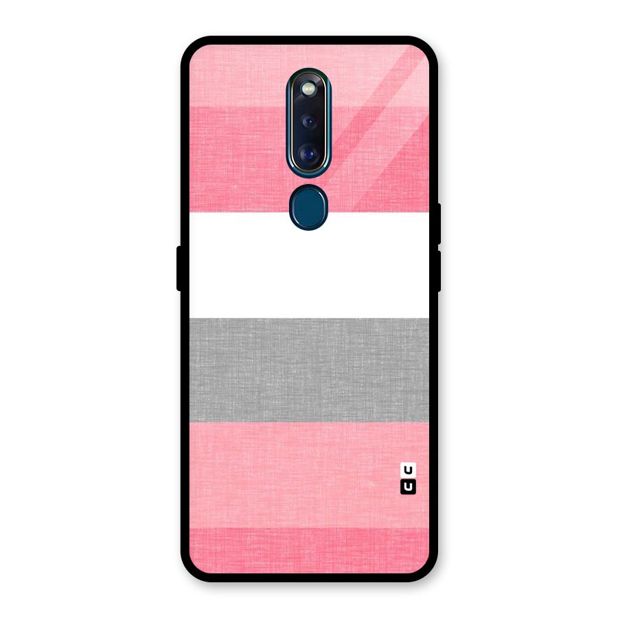 Shades Pink Stripes Glass Back Case for Oppo F11 Pro
