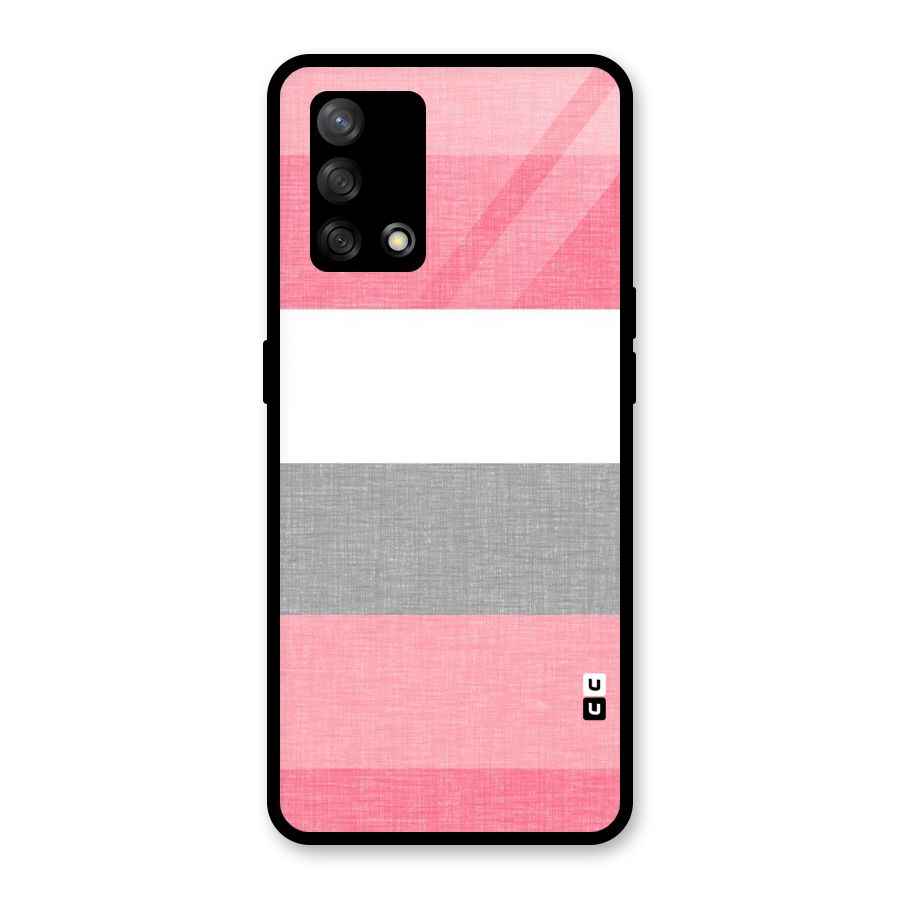 Shades Pink Stripes Glass Back Case for Oppo F19