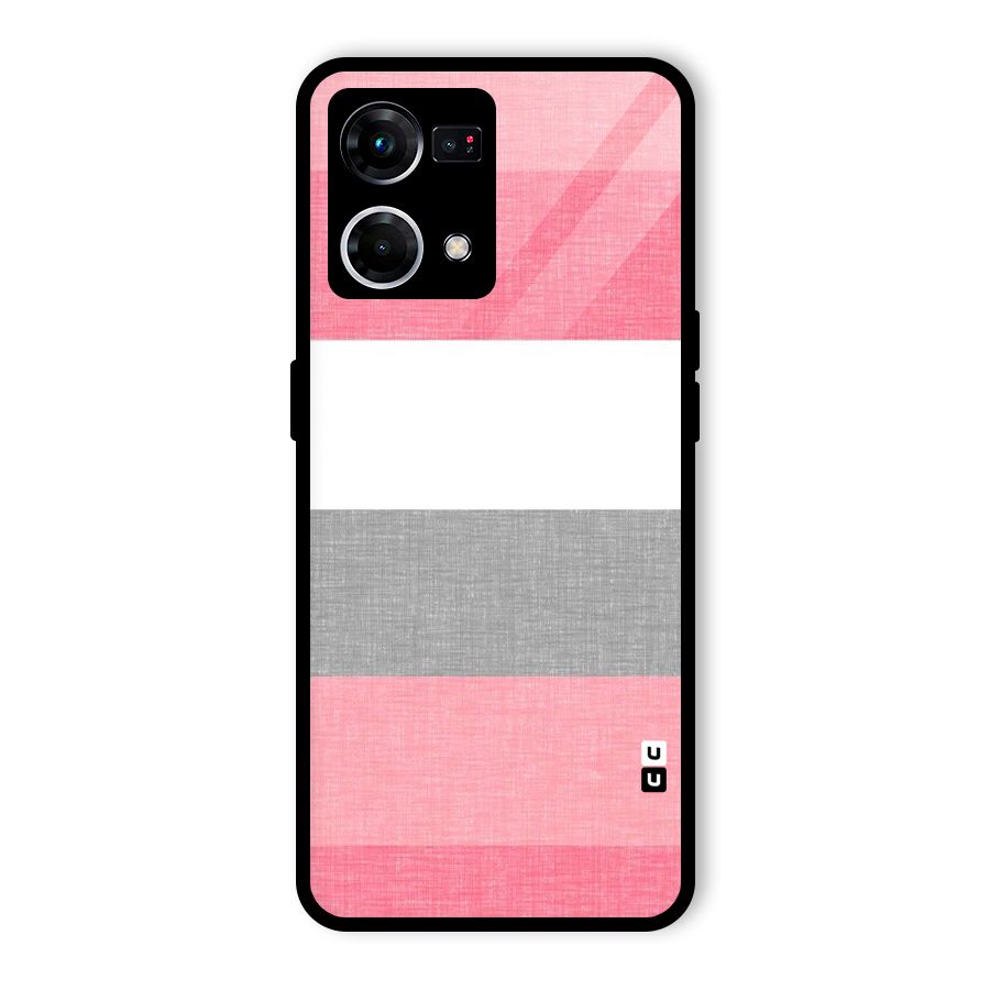 Shades Pink Stripes Glass Back Case for Oppo F21 Pro 4G