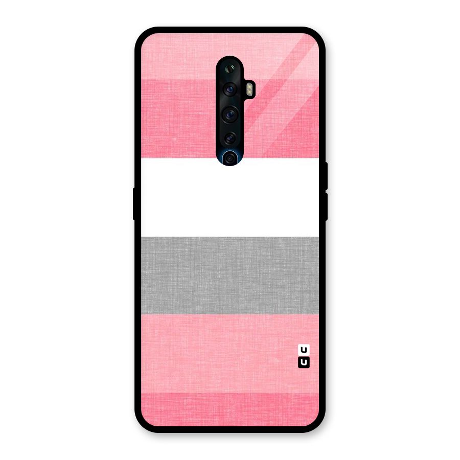 Shades Pink Stripes Glass Back Case for Oppo Reno2 F