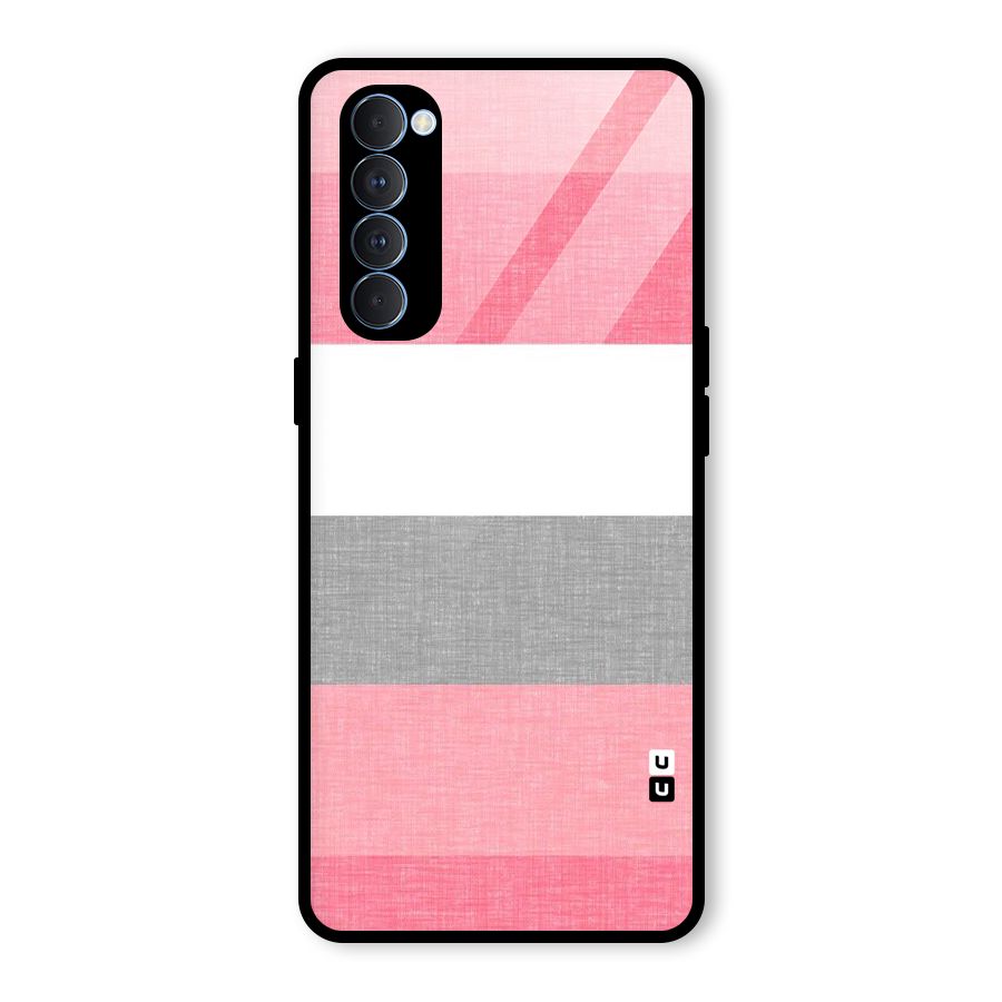Shades Pink Stripes Glass Back Case for Oppo Reno4 Pro