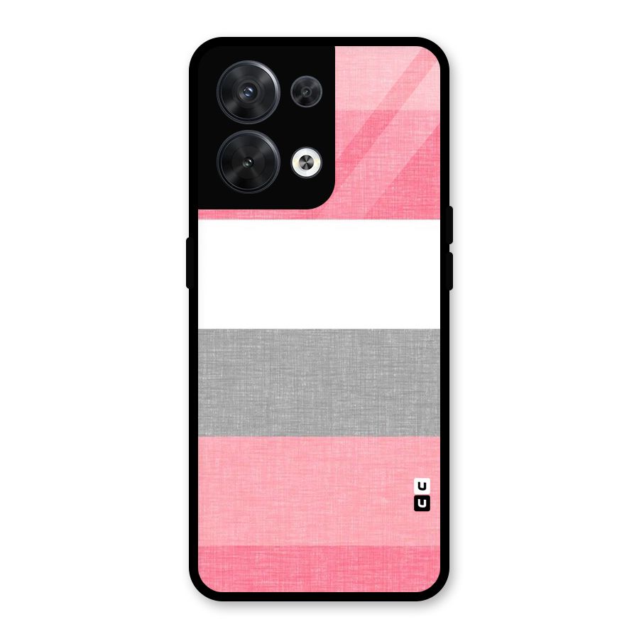 Shades Pink Stripes Glass Back Case for Oppo Reno8 5G