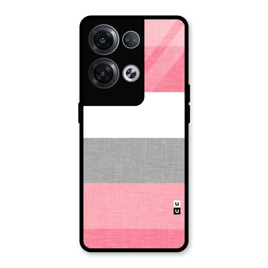 Shades Pink Stripes Glass Back Case for Oppo Reno8 Pro 5G