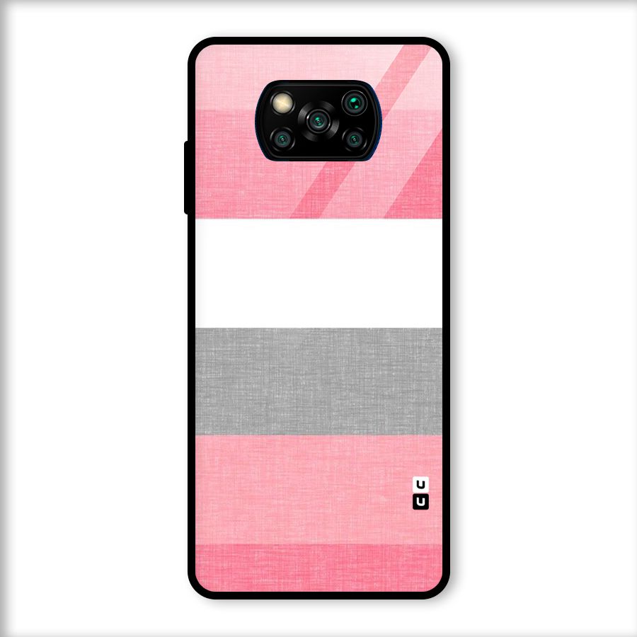 Shades Pink Stripes Glass Back Case for Poco X3