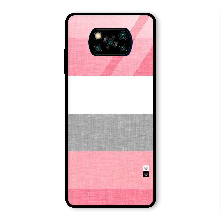 Shades Pink Stripes Glass Back Case for Poco X3 Pro
