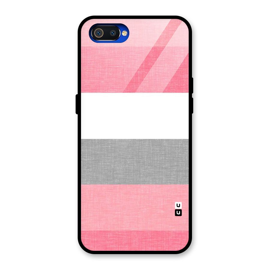 Shades Pink Stripes Glass Back Case for Realme C2