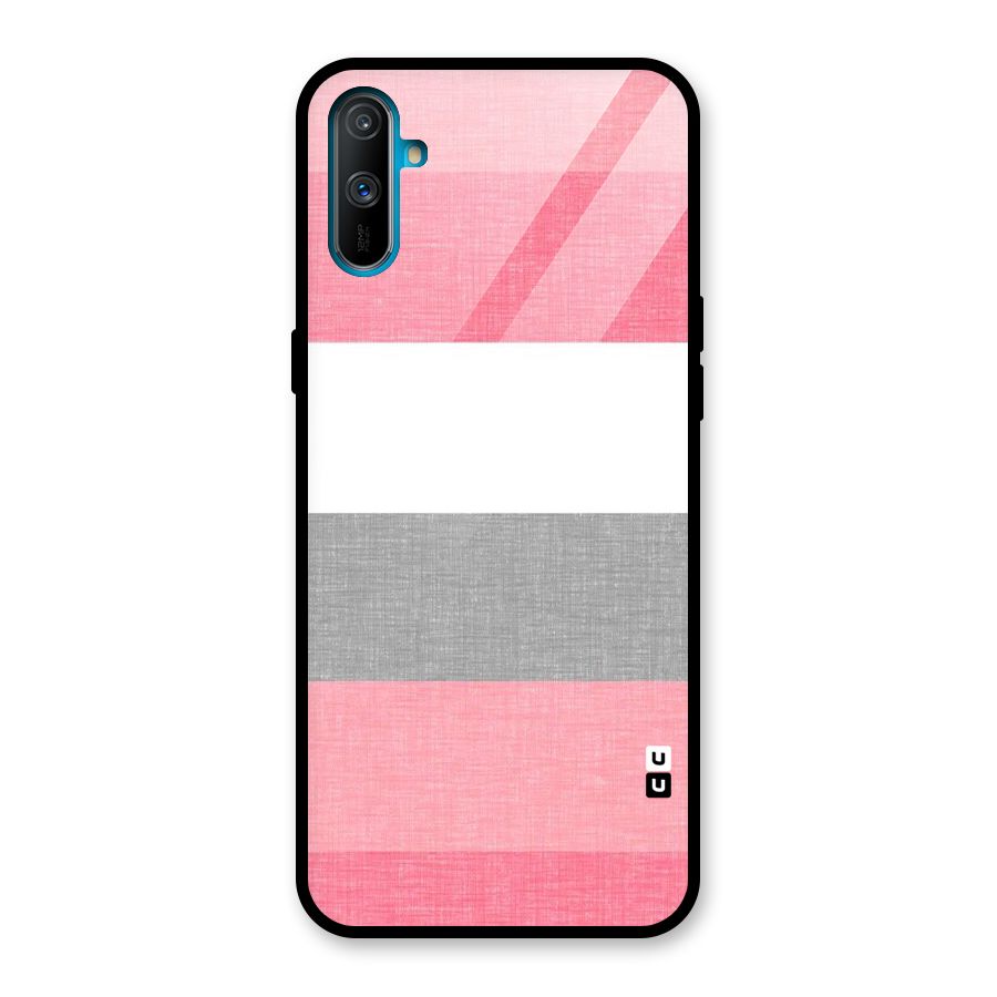Shades Pink Stripes Glass Back Case for Realme C3