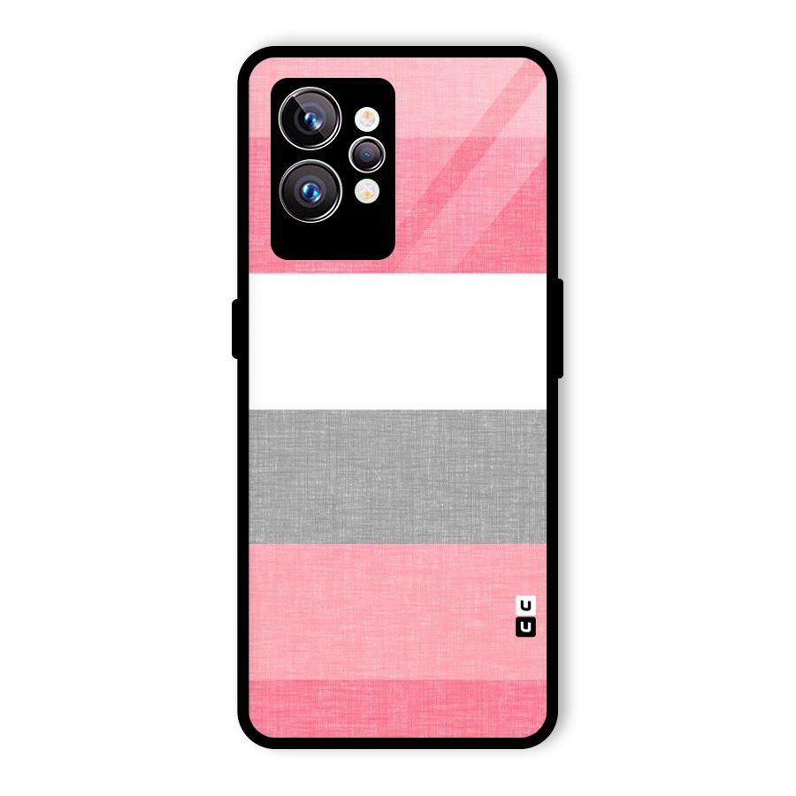 Shades Pink Stripes Glass Back Case for Realme GT2 Pro