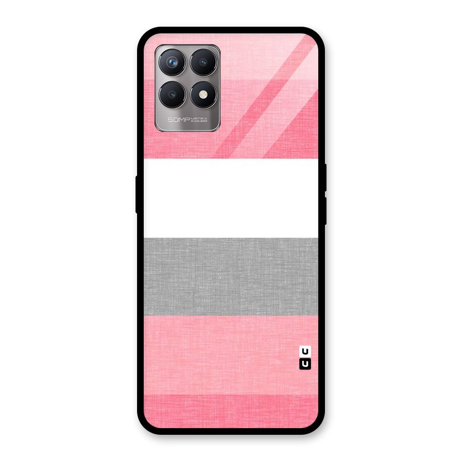 Shades Pink Stripes Glass Back Case for Realme Narzo 50