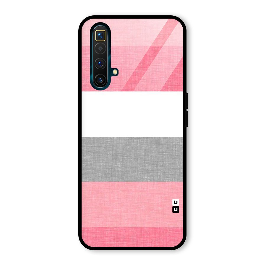 Shades Pink Stripes Glass Back Case for Realme X3 SuperZoom