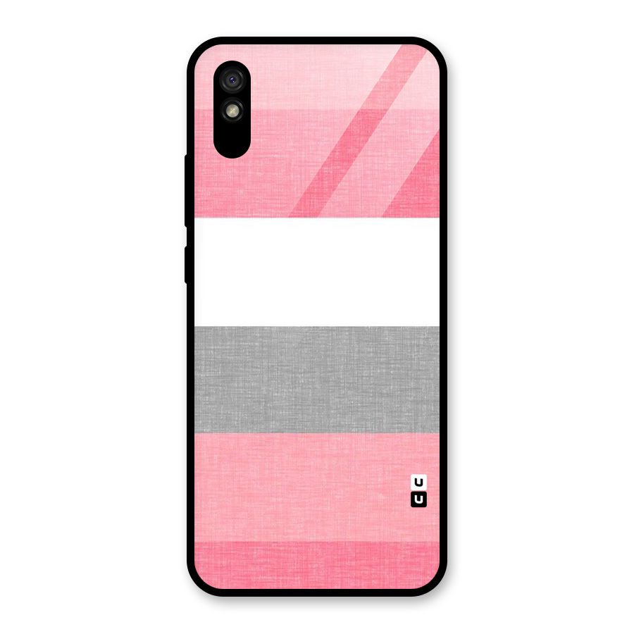 Shades Pink Stripes Glass Back Case for Redmi 9i
