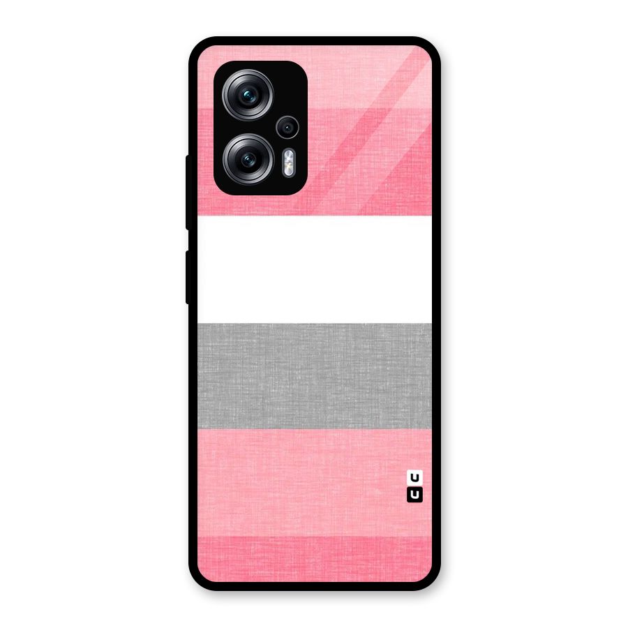 Shades Pink Stripes Glass Back Case for Redmi K50i