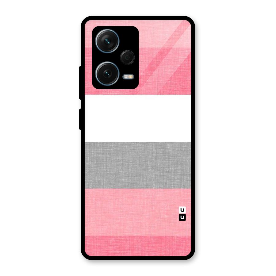 Shades Pink Stripes Glass Back Case for Redmi Note 12 Pro Plus 5G