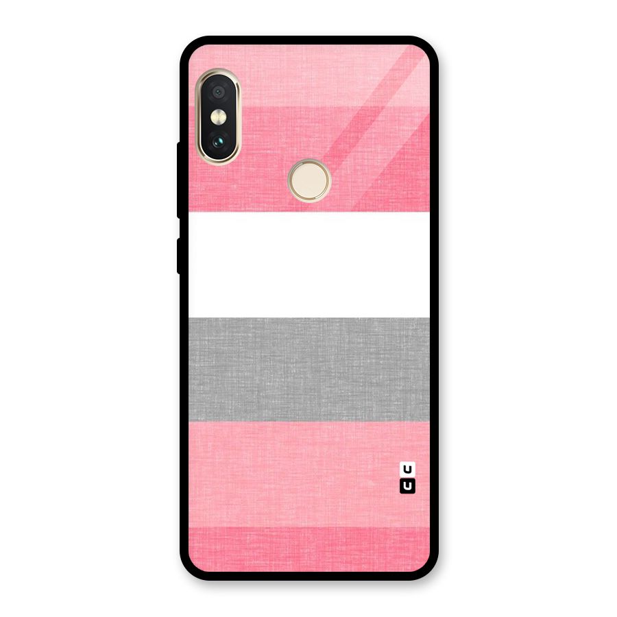 Shades Pink Stripes Glass Back Case for Redmi Note 5 Pro
