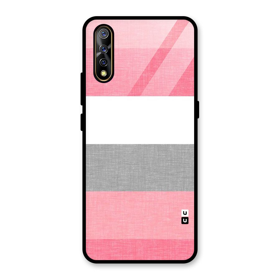 Shades Pink Stripes Glass Back Case for Vivo S1