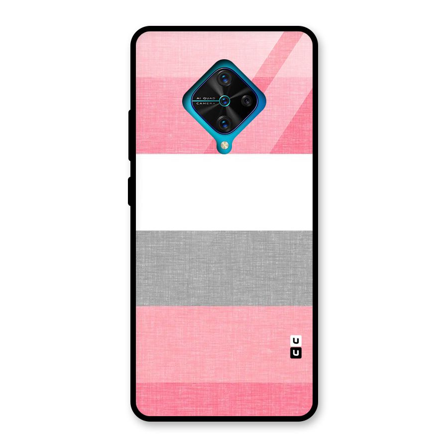 Shades Pink Stripes Glass Back Case for Vivo S1 Pro