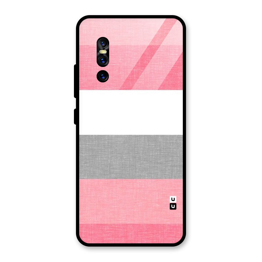 Shades Pink Stripes Glass Back Case for Vivo V15 Pro