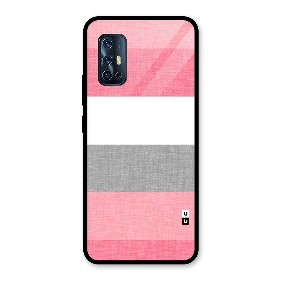 Shades Pink Stripes Glass Back Case for Vivo V17