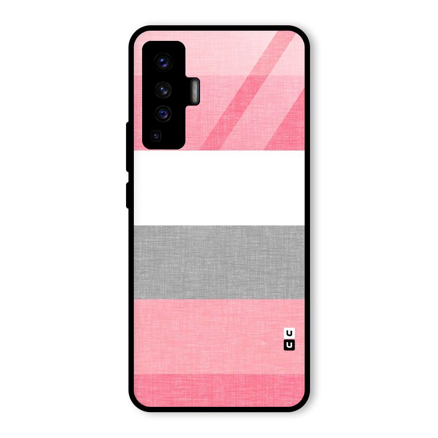 Shades Pink Stripes Glass Back Case for Vivo X50