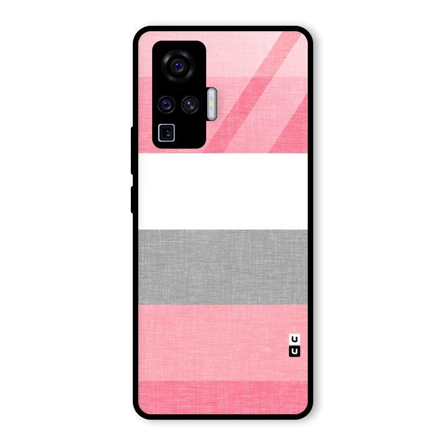 Shades Pink Stripes Glass Back Case for Vivo X50 Pro