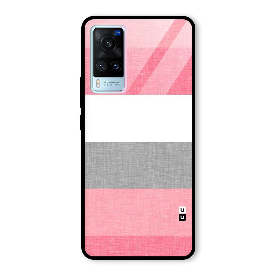 Shades Pink Stripes Glass Back Case for Vivo X60