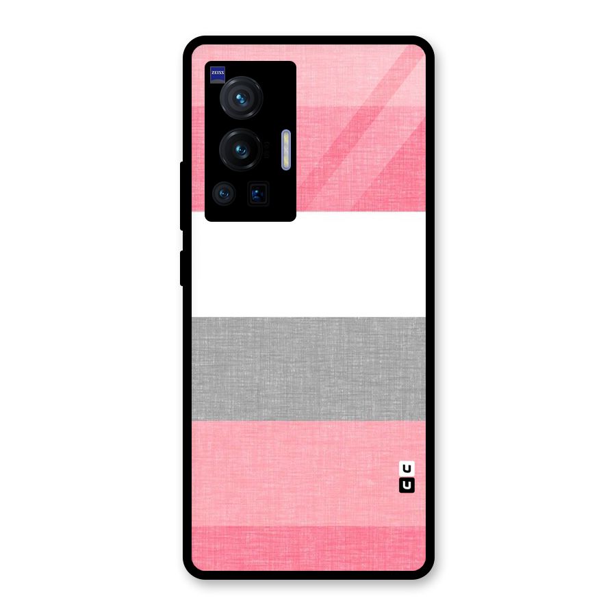 Shades Pink Stripes Glass Back Case for Vivo X70 Pro