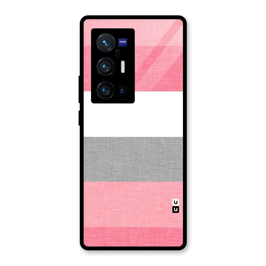 Shades Pink Stripes Glass Back Case for Vivo X70 Pro Plus